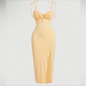 SHEIN MOD| Yellow Spaghetti Strap Sundress Maxi|Large| NWT